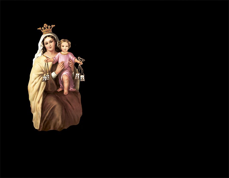 Virgen del Carmen en porcelánico color incrustado