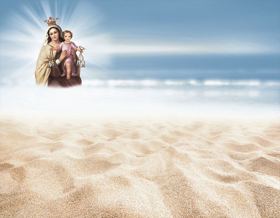 Playa con Virgen del Carmen