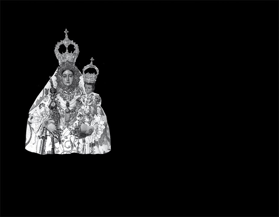 Virgen de Araceli de Lucena porcelánico blanco y negro
